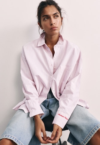 Chemisier 'PACIFIC' Pull&Bear en rose : devant