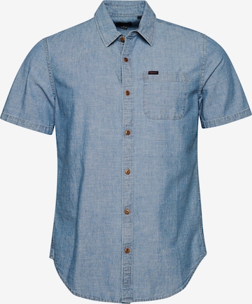 Superdry Regular fit Button Up Shirt in Blue: front