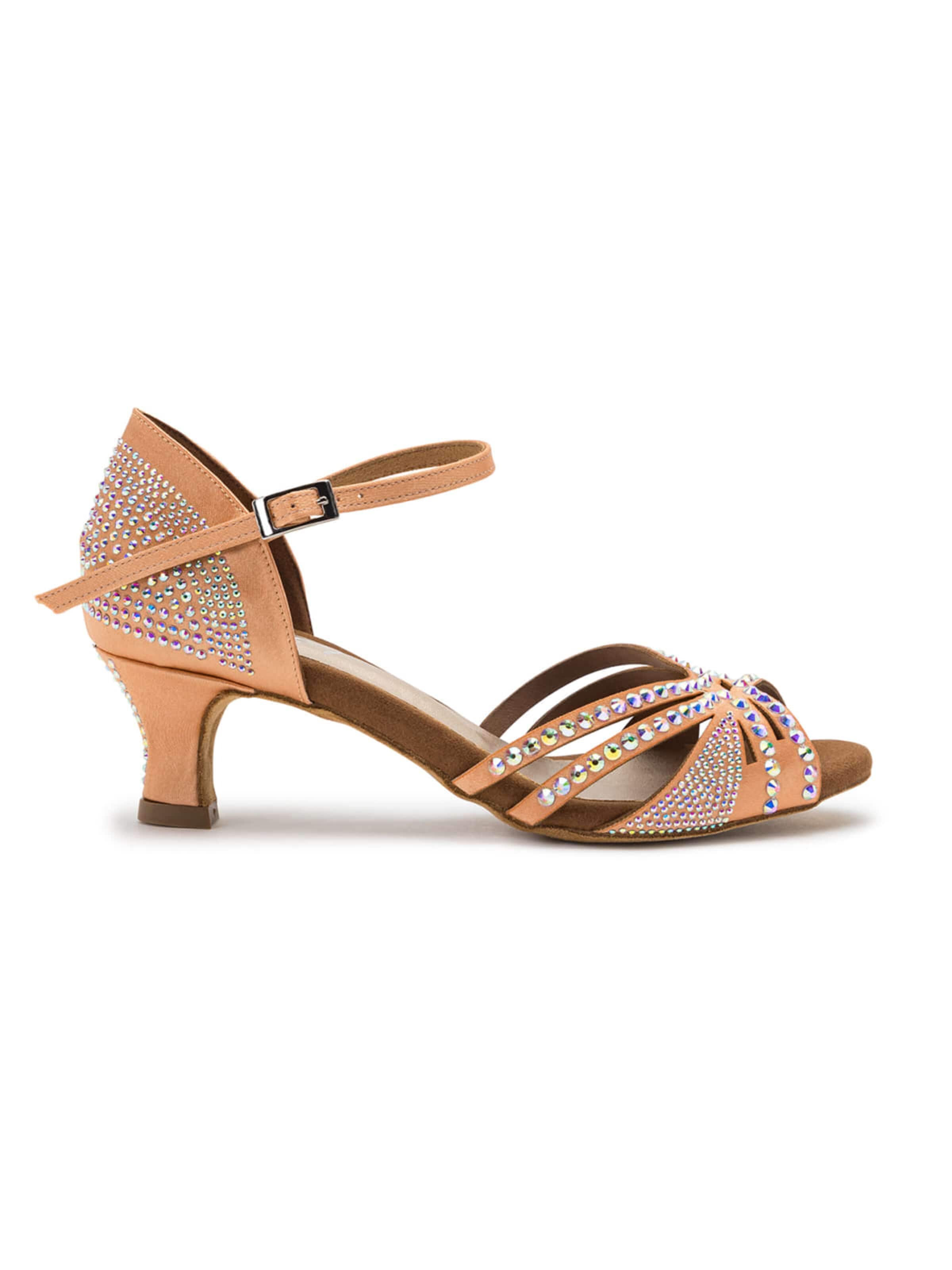 Dancing Queens Riemensandale 'Sparkle Shine Tanzschuhe - Absatz 5.0 cm flare'‌‌‌‌‌ in Beige: Vorderseite