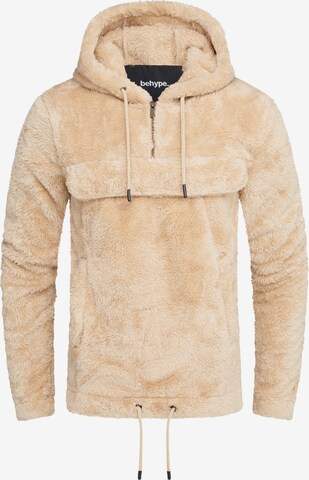 behype Kapuzenpullover 'POCKET' in Beige: predná strana