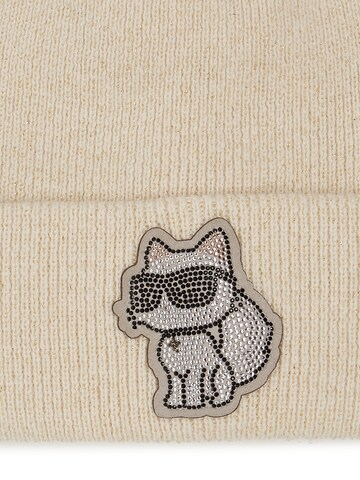 Karl Lagerfeld Σκούφος ' Ikonik Choupette Lurex' σε μπεζ