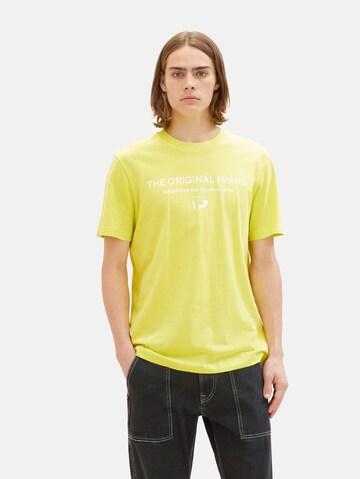 T-Shirt TOM TAILOR DENIM en jaune : devant