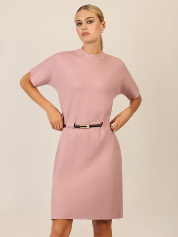 APART Knitted dress in Pink: front