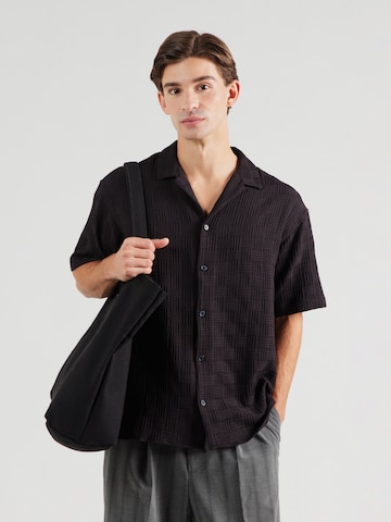 JACK & JONES - Ajuste confortable Camisa 'JJEMatteo' en negro: frente