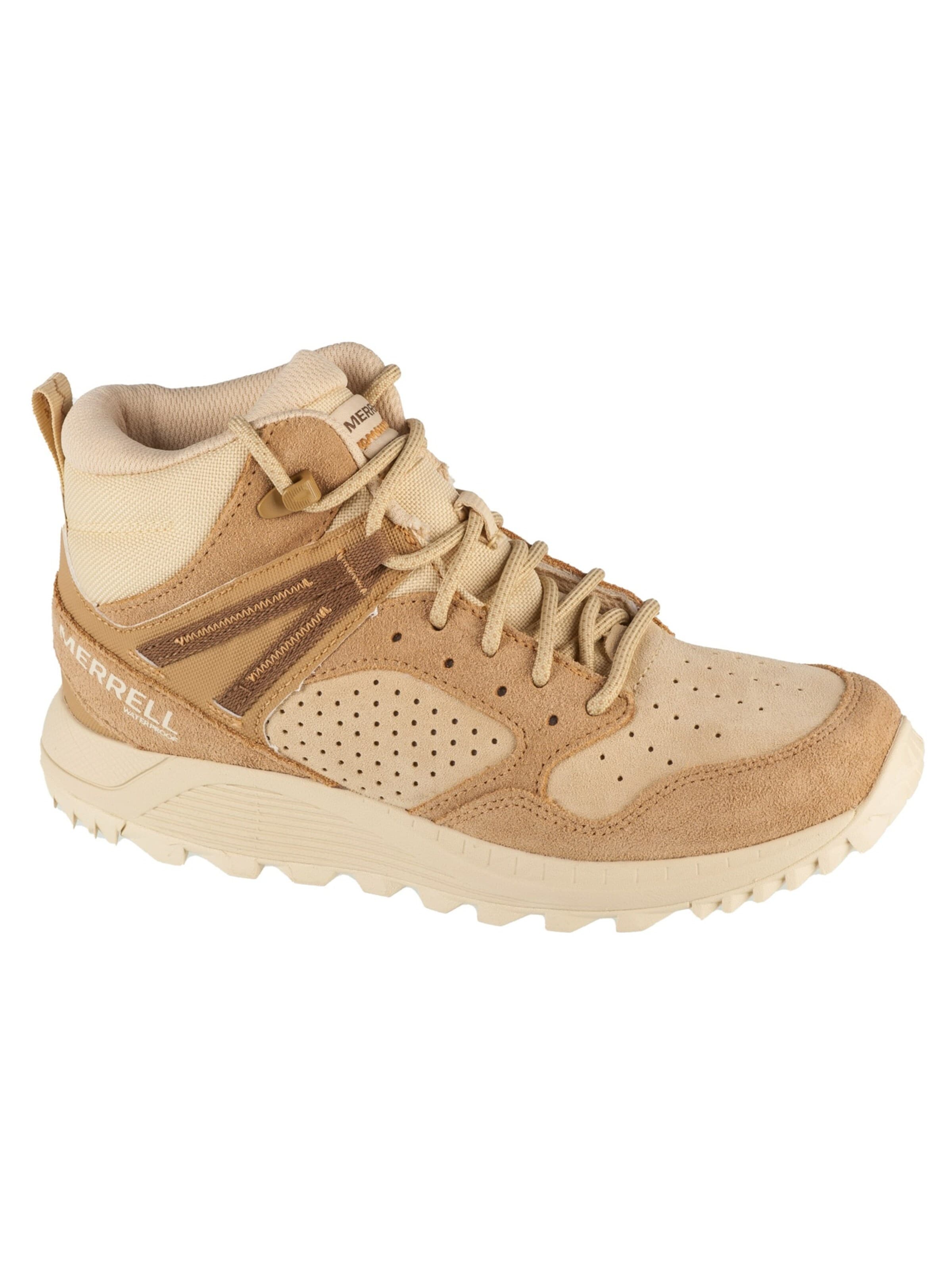 MERRELL Boots 'Merrell Wildwood Mid Leather WP' in Beige: voorkant