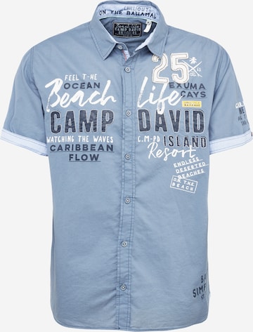 CAMP DAVID Regular fit Overhemd 'Beach Life' in Grijs: voorkant