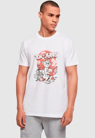 ABSOLUTE CULT Shirt 'Tom and Jerry - Rocket Prank' in Wit: voorkant