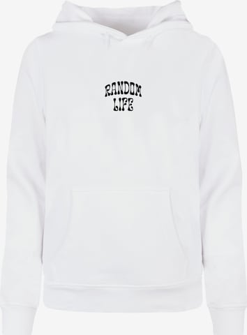 Merchcode Sweatshirt 'Random Life' in Wit: voorkant