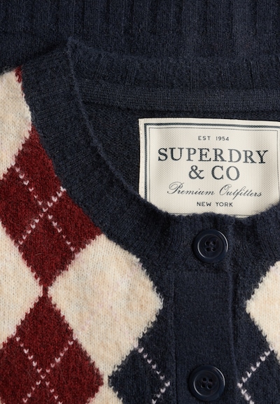 Superdry & Co Knit Cardigan in M in Ivory / marine blue / bright red, Item view