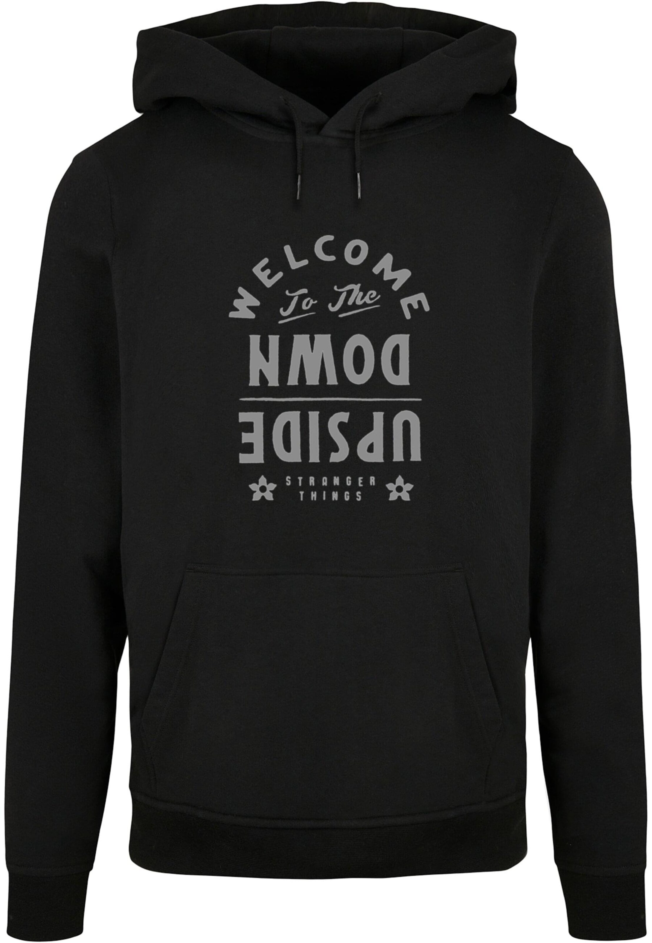 Sweat-shirt 'Stranger Things - Welcome To Upside Down' ABSOLUTE CULT en noir : devant