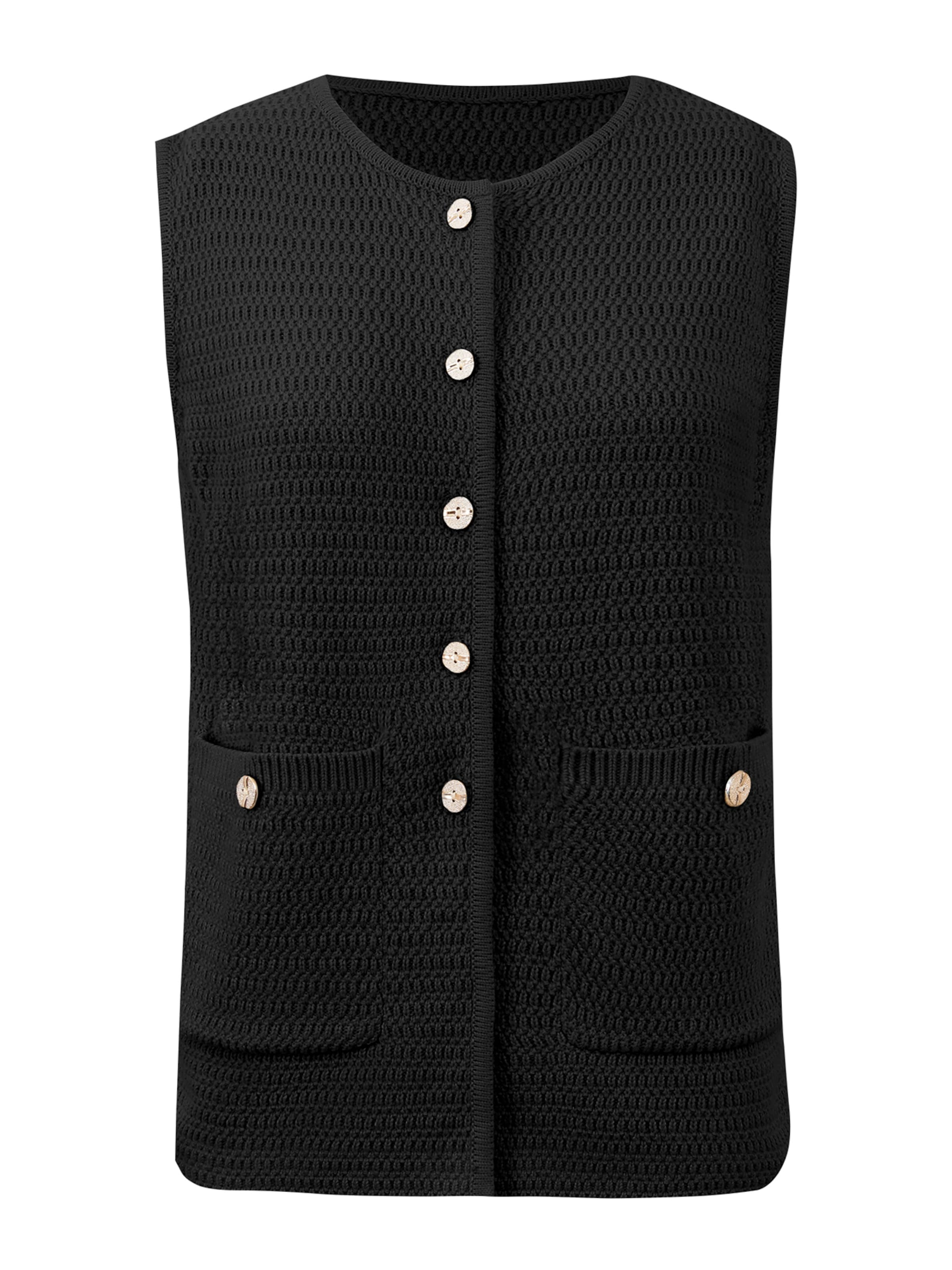 Imily Bela Kötött mellény - fekete: elől