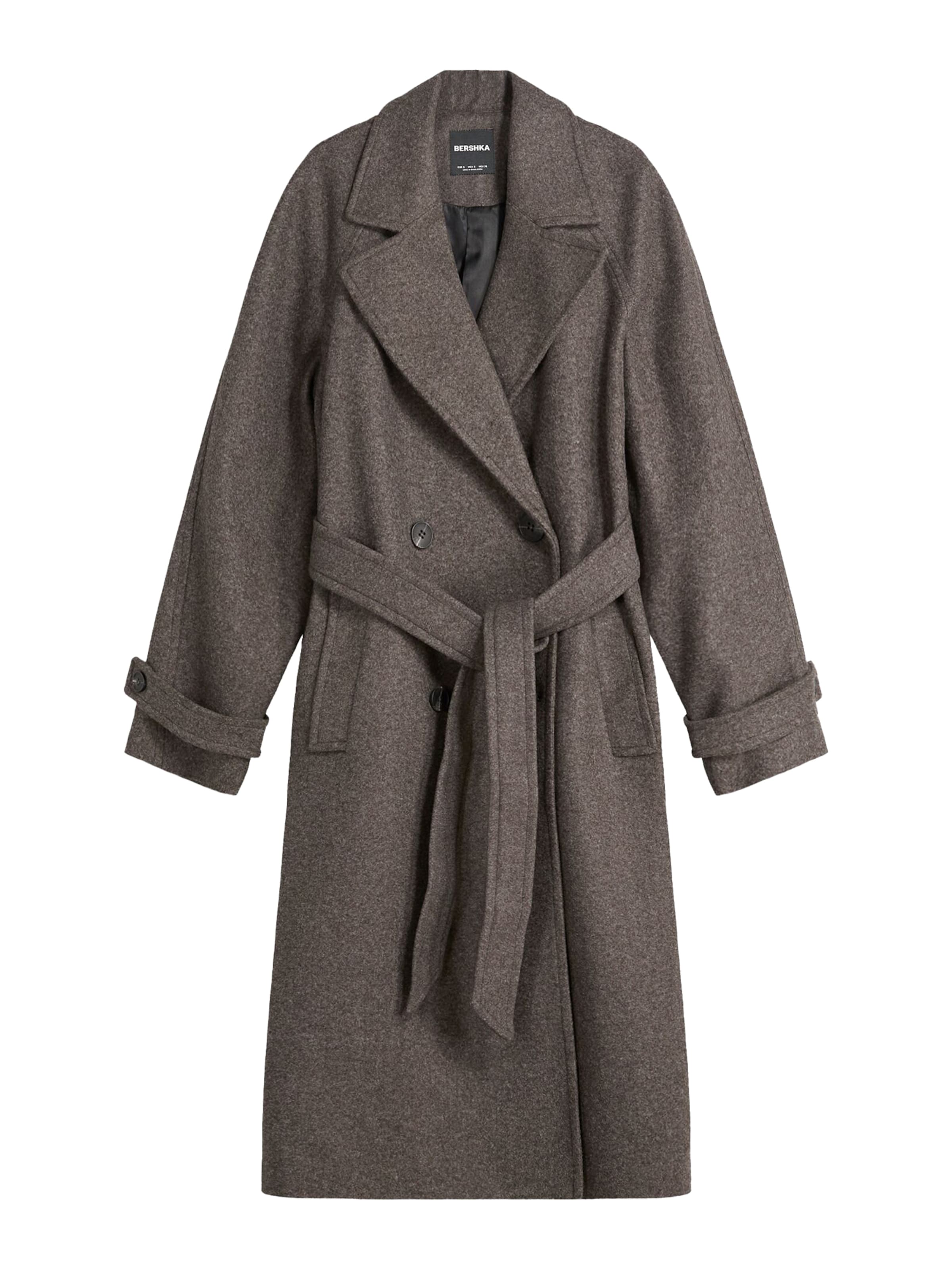 Bershka Prechodný kabát - Hnedá: predná strana