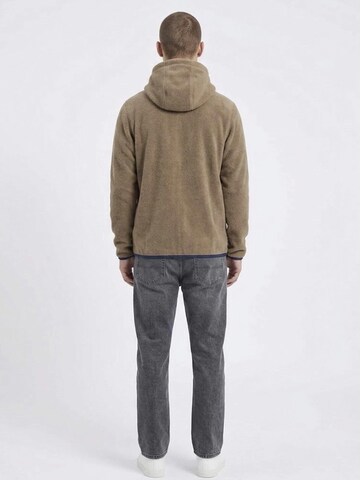A Question Of (AQO) Tussenjas 'David Micro Fleece Hoodie' in Bruin
