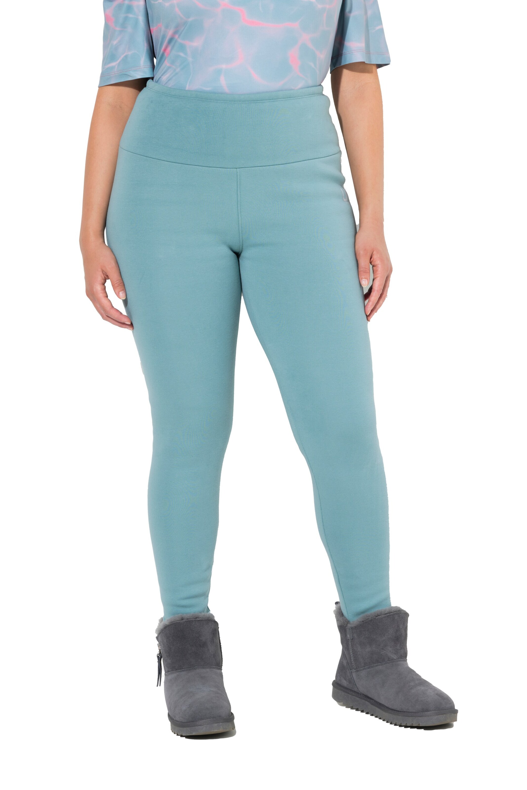 Ulla Popken Skinny Leggings in Green: front