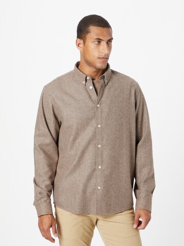 minimum Comfort Fit Hemd 'Waynes 2.0' in Beige: Vorderseite