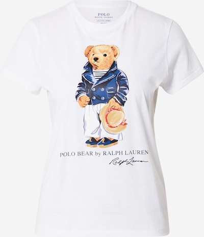 POLO RALPH LAUREN Тениска в гълъбово синьо / кафяво / бяло, Преглед на продукта
