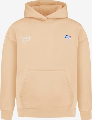 Veste de survêtement Smilodox en beige : devant