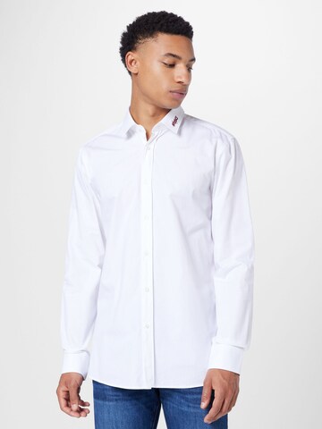 HUGO Slim fit Button Up Shirt 'Elisha' in White: front