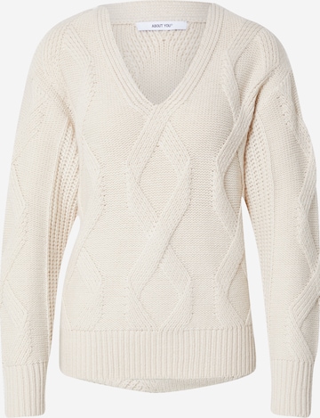 ABOUT YOU Sweater in Beige: front