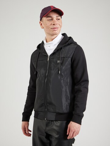 19V69 ITALIA Sweatjacke 'Alberto' in Schwarz: Vorderseite