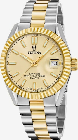 FESTINA Analogové hodinky 'Date watch Classics Swiss Made' – zlatá: přední strana