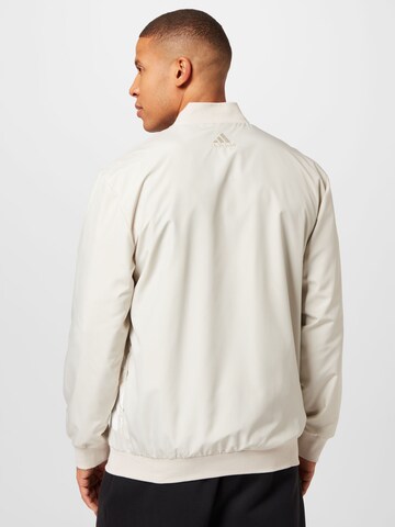 ADIDAS SPORTSWEAR Athletic Jacket 'Aeroready Essentials Giant Logo ' in Beige