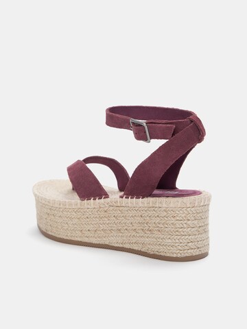 Pull&Bear T-Bar Sandals in Red