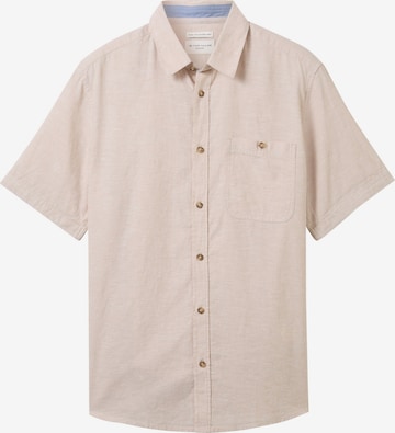 Coupe regular Chemise TOM TAILOR en beige : devant