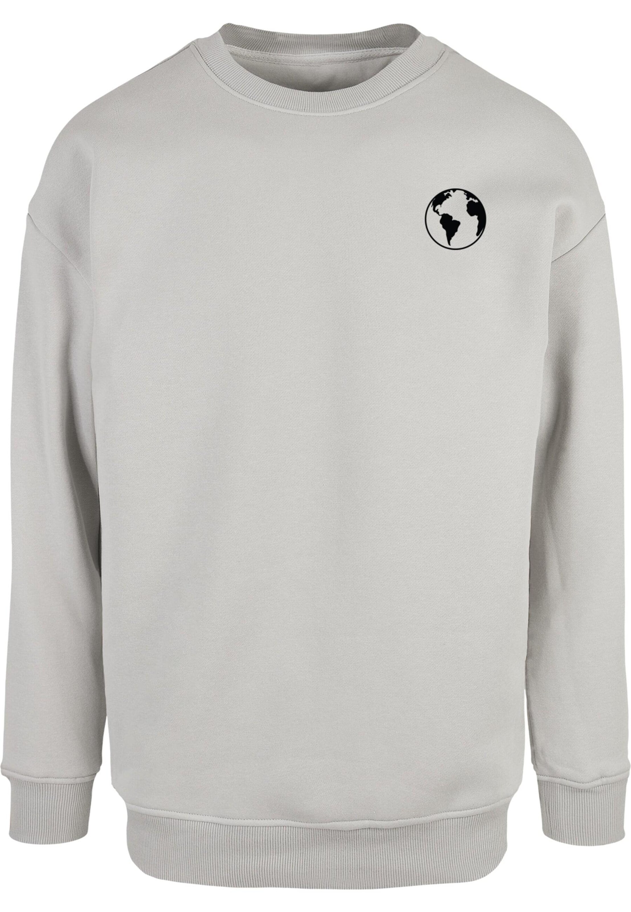 Merchcode Sweatshirt 'Explore The World' in Grijs: voorkant