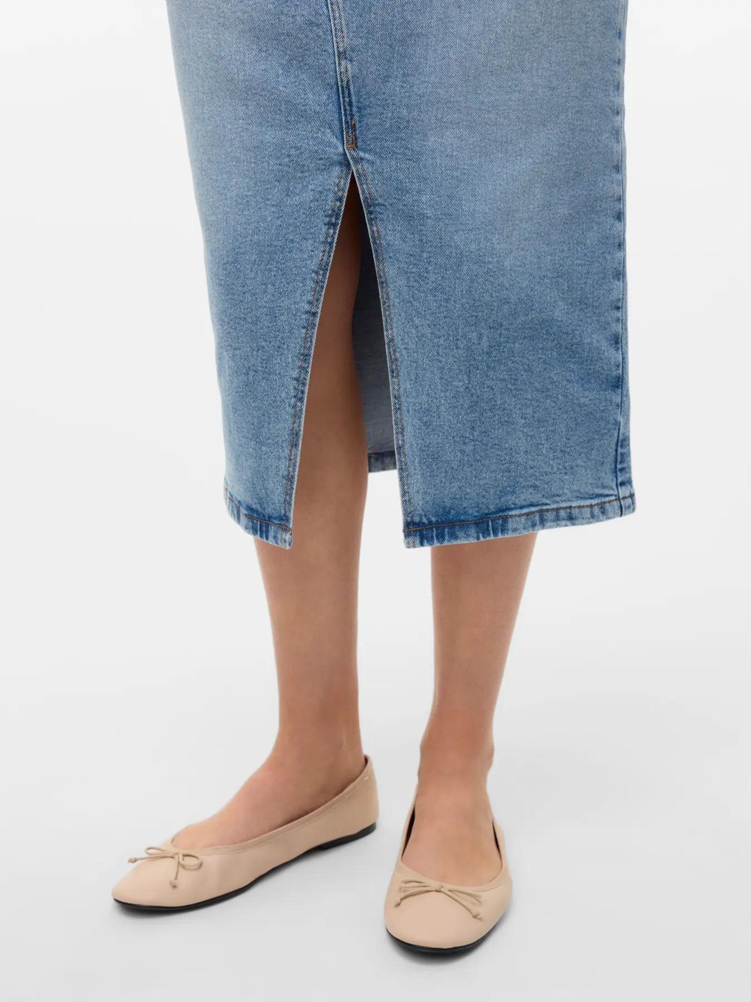 VERO MODA Rok 'Vero Moda Denim rok VMNATALIE High waist Midi-rok' in Blauw