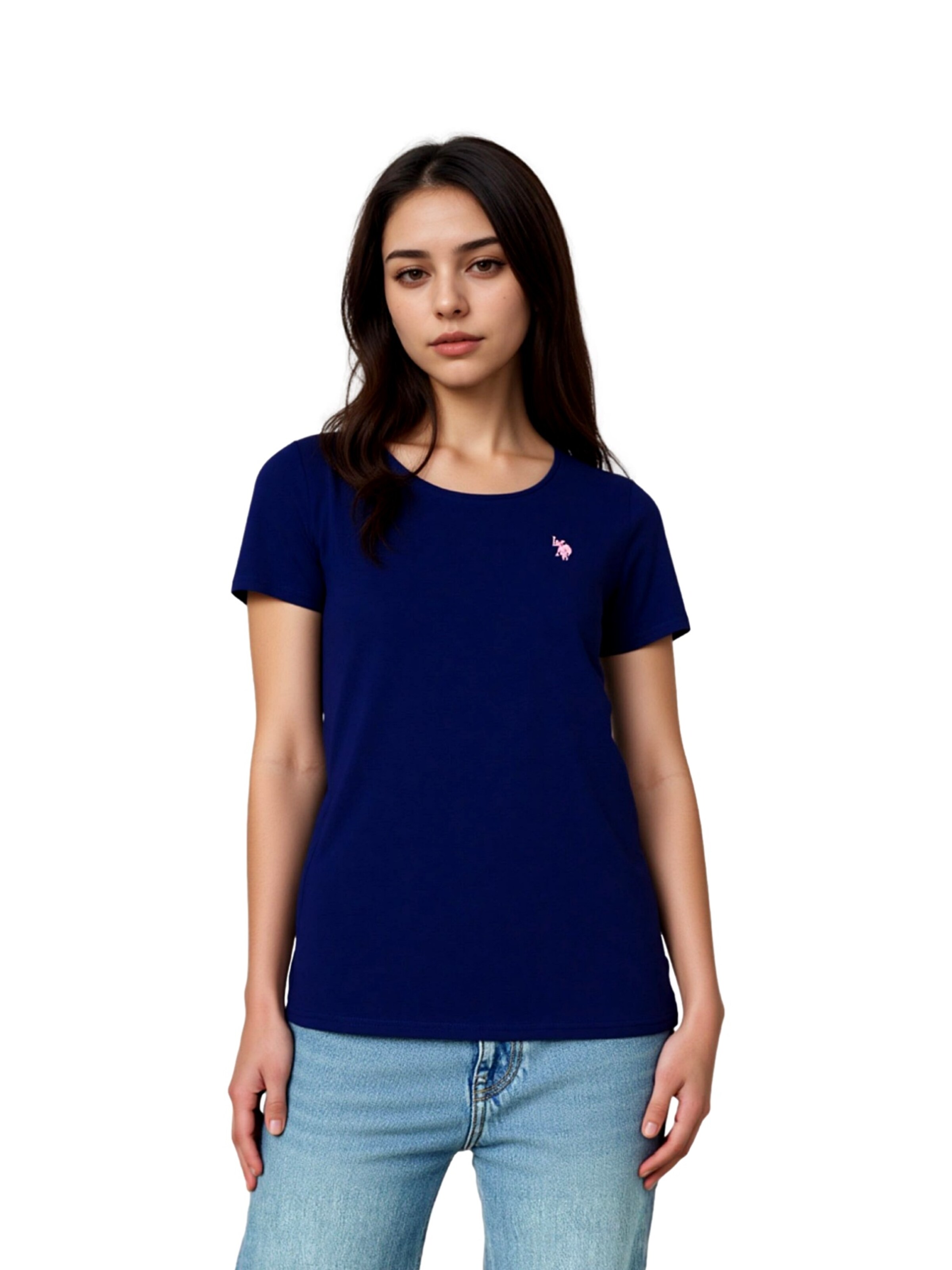 U.S. POLO ASSN. Shirt 'Rundhals' in Blauw: voorkant