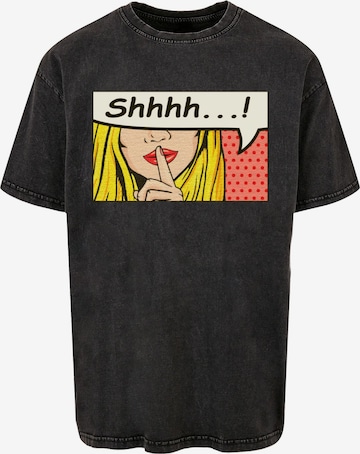 Merchcode Shirt 'Silent Sign Comic' in Grijs: voorkant