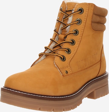 MUSTANG Schnürstiefelette in Braun: Vorderseite