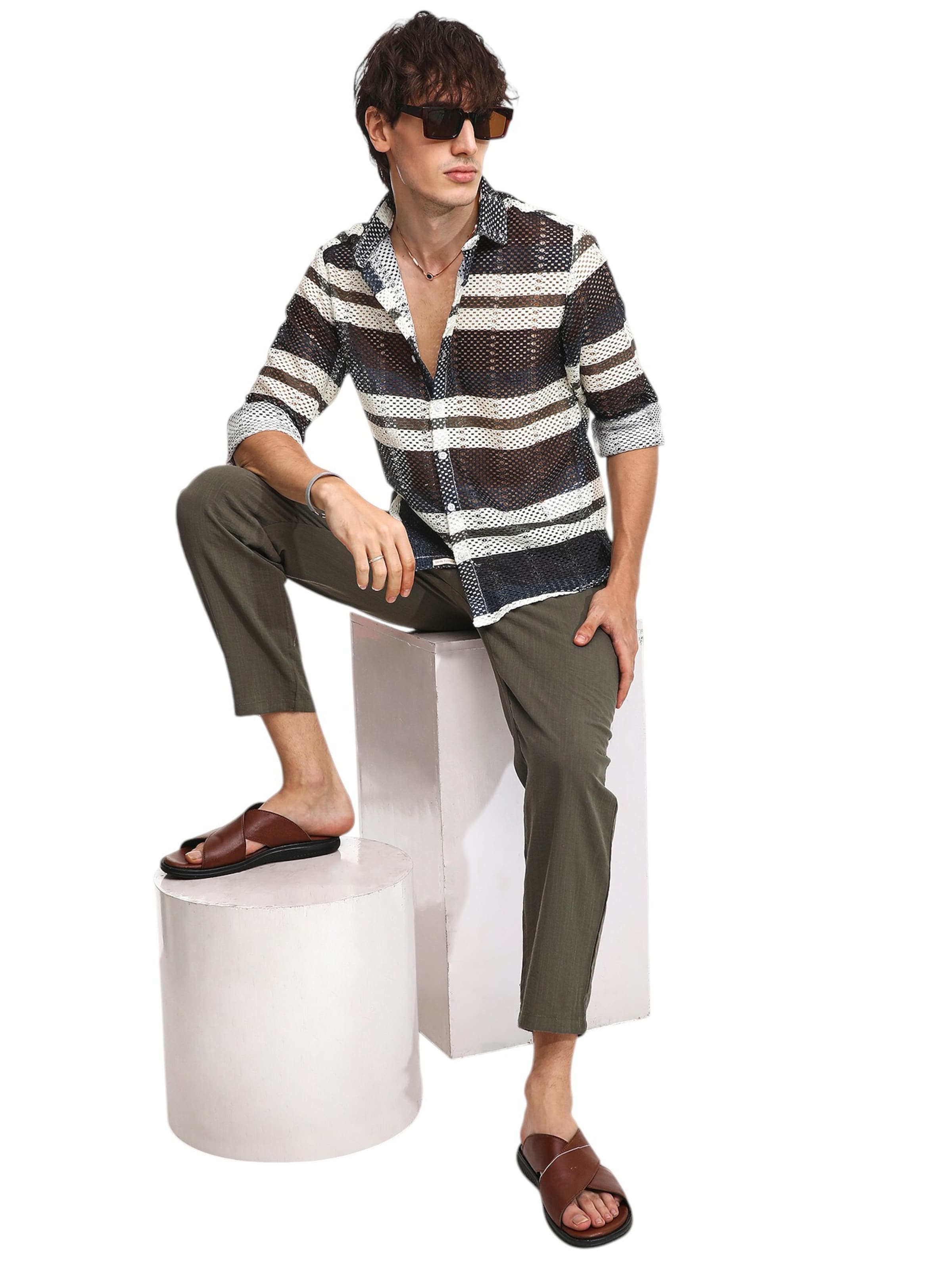 Campus Sutra Knit Cardigan 'Xylina' in Blue