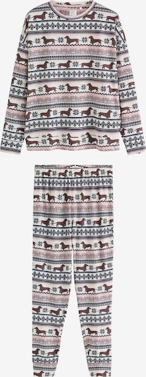 Next Pyjama in XS/Regular in navy / dunkelbraun / rosa / weiß, Produktansicht