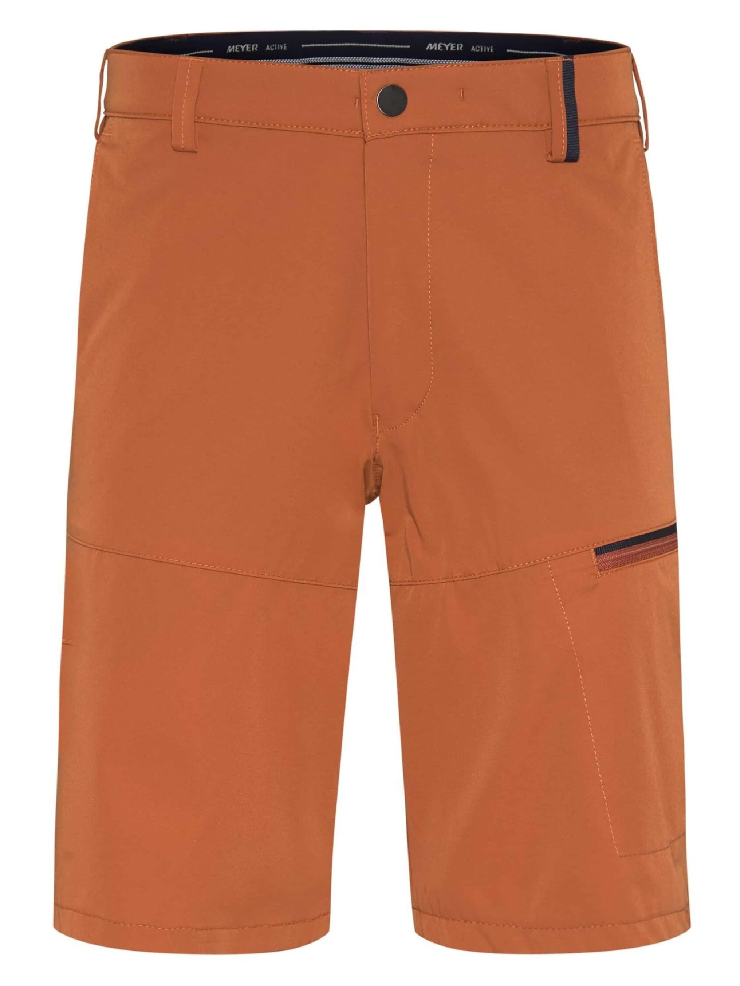 MEYER Slimfit Broek 'B-Arran' in Bruin: voorkant