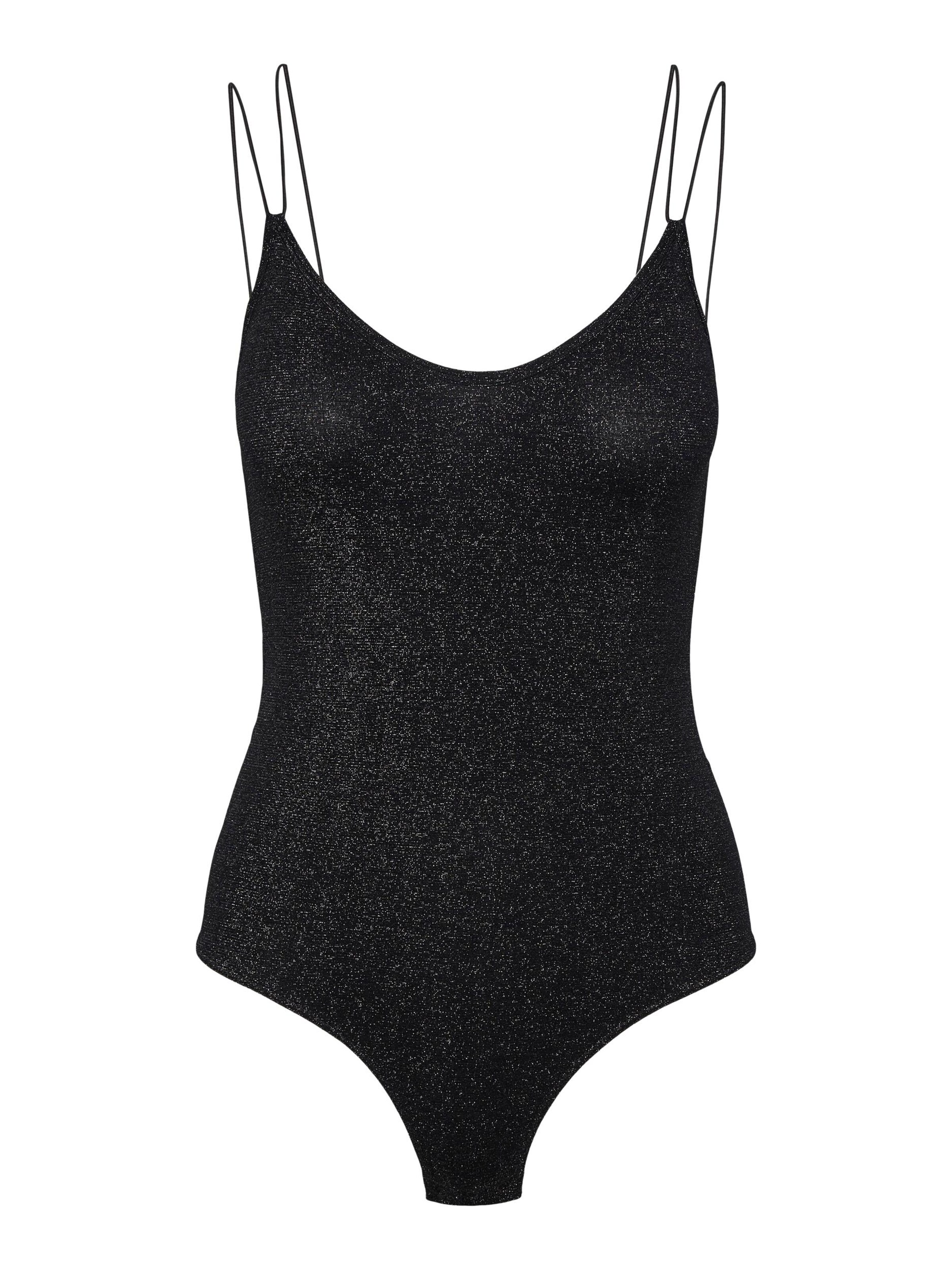 PIECES Блуза боди 'SUNNI' в черно: отпред