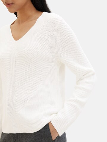 TOM TAILOR Sweater in White