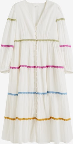 Chinti & Parker - Vestido camisero en beige: frente