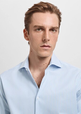 MANGO MAN Slim fit Button Up Shirt 'Cagliari' in Blue