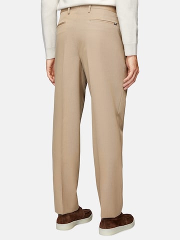 Coupe slim Pantalon à plis 'Gabardine' Boggi Milano en beige