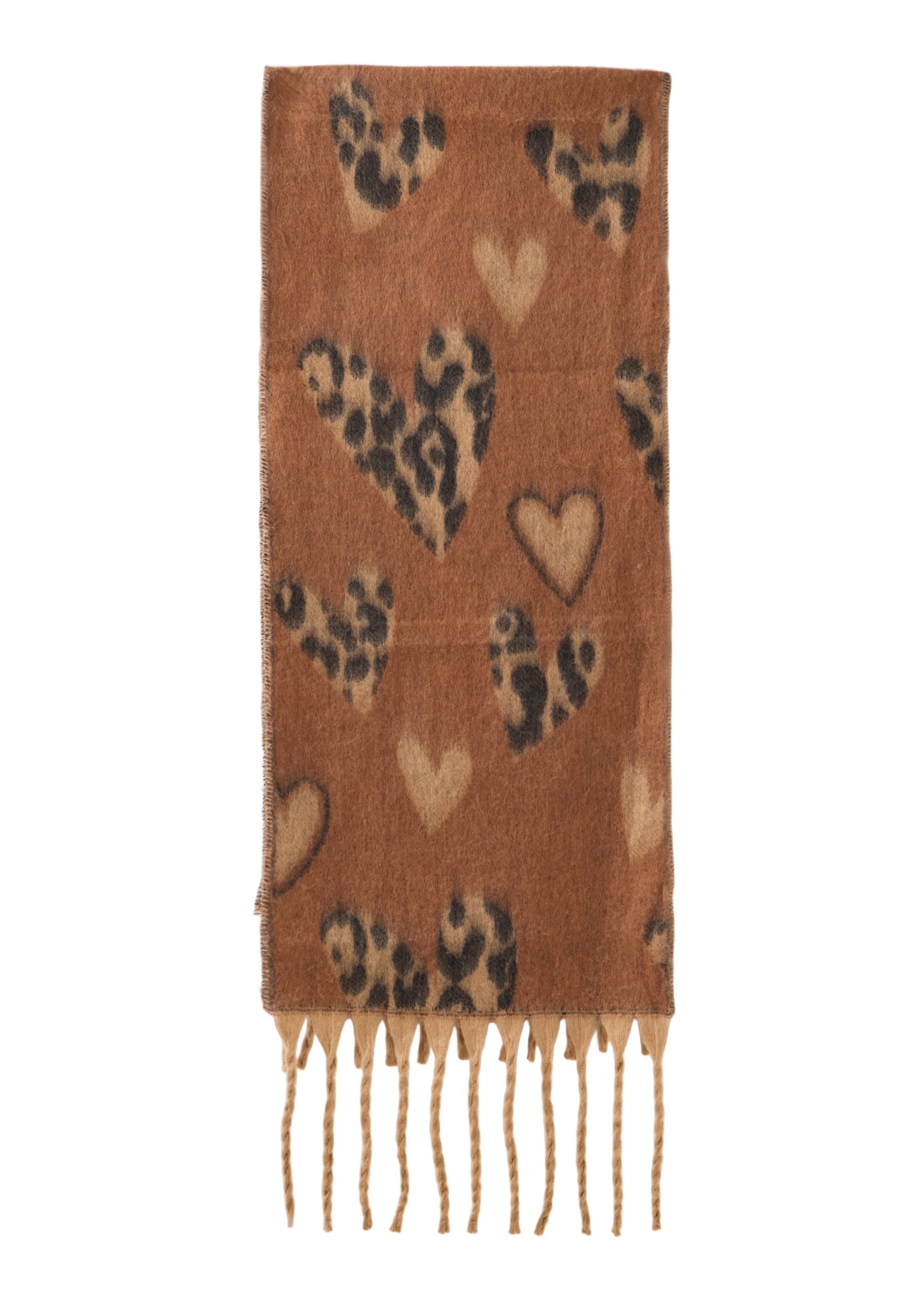 Zwillingsherz Scarf 'Herzen' in Beige: front