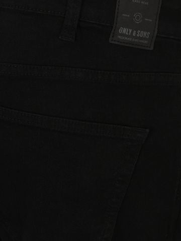 Only & Sons Big & Tall Bootcut Jeans 'WARP' in Schwarz