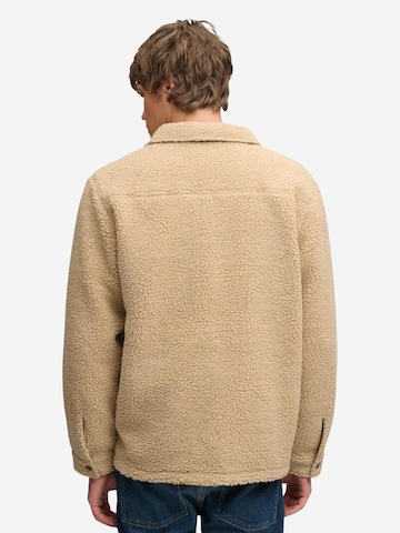 Superdry Fleece jas 'Retro Fleece Overshirt SDM4011190A' in Beige