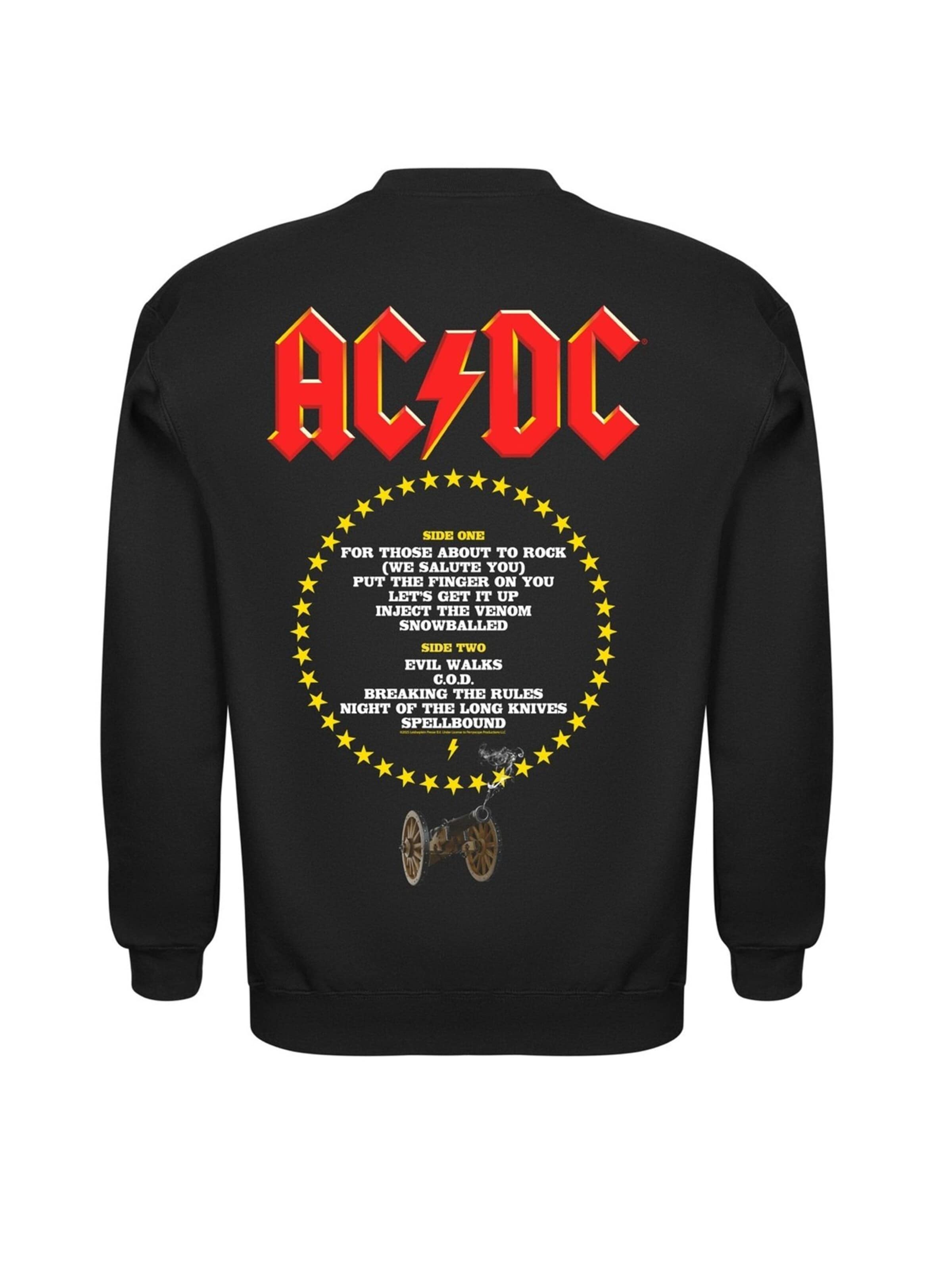 AC/DC Sweatshirt 'Ac/dc For Those About to Rock Tracks  Sweatshirt' i svart