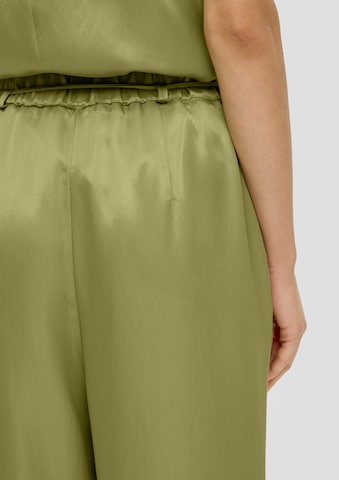 Wide Leg Pantalon à pince s.Oliver BLACK LABEL en vert