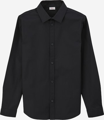 s.Oliver Slim Fit Hemd in Schwarz: predná strana