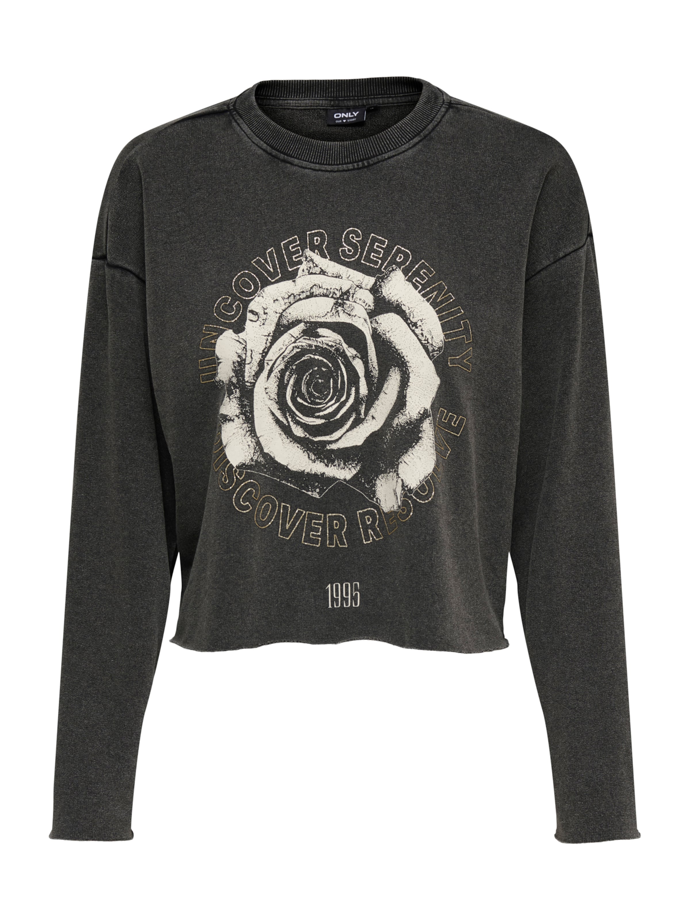 ONLY Sweatshirt 'ONLLUCINDA' in Zwart: voorkant
