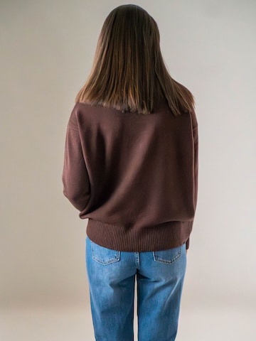 WEARABLE STORIES Pullover 'Riske' in Braun
