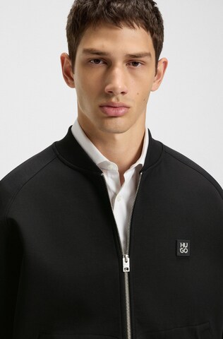 HUGO Zip-Up Hoodie 'Dargen' in Black